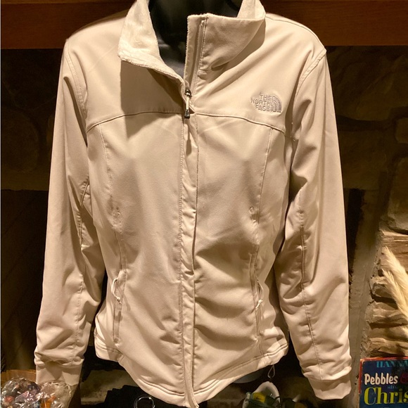 NORTH FACE WOMEN’S CREAM SOFT PLUSH FAUX FUR LINING WINTER JACKET COAT. SZ.L - Picture 2 of 13
